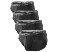 DAVID ARCHY Mens Briefs Bamboo Underwear Silky Smooth Lightweight Breathable Antibacterial Men's Boxer Shorts 3D Pouch 30MM Belt Boxers for Men 4 Pack Black