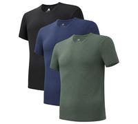 DAVID ARCHY Men's Cooling Undershirt Rayon Made from Bamboo T Shirts Moisture-Wicking Heather Tees for Men, 3-Pack