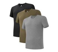 DAVID ARCHY Men's Cooling Undershirt Rayon Made from Bamboo T Shirts Moisture-Wicking Heather Tees for Men, 3-Pack