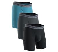 DAVID ARCHY Men's Cotton Boxer Shorts 3 Pack, Breathable Stretch Underwear Long Leg, Tagless Comfortable Trunks with Elastic Waistband for Everyday Wear, Gym & Travel