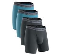 DAVID ARCHY Men's Cotton Boxer Shorts 4 Pack, Breathable Stretch Underwear Long Leg, Tagless Comfortable Trunks with Elastic Waistband for Everyday Wear, Gym & Travel