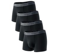 DAVID ARCHY Men's Cotton Boxer Shorts 4 Pack, Breathable Stretch Underwear, Tagless Comfortable Trunks with Elastic Waistband for Everyday Wear, Gym & Travel