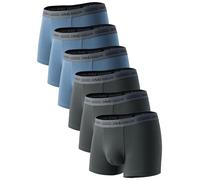 DAVID ARCHY Men's Cotton Boxer Shorts 6 Pack, Breathable Stretch Underwear, Tagless Comfortable Trunks with Elastic Waistband for Everyday Wear, Gym & Travel