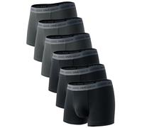 DAVID ARCHY Men's Cotton Boxer Shorts 6 Pack, Breathable Stretch Underwear, Tagless Comfortable Trunks with Elastic Waistband for Everyday Wear, Gym & Travel