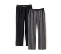DAVID ARCHY Men's Cotton Pajama Pants Lightweight Sleepwear Bottoms with Pockets Lounge Pants 2 Pack