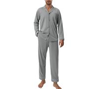 DAVID ARCHY Men's Cotton Sleepwear Button-Down Pajamas Set