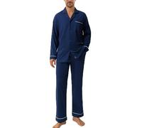 DAVID ARCHY Men's Cotton Sleepwear Button-Down Pajamas Set