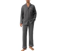 DAVID ARCHY Men's Cotton Sleepwear Button-Down Pajamas Set