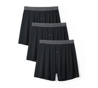 DAVID ARCHY Mens Loose Boxer Shorts Bamboo Rayon - Sleep & Lounge Boxers, Breathable Cooling Lightweight Underwear with Button Fly