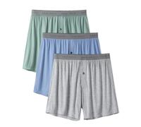 DAVID ARCHY Mens Loose Boxer Shorts Bamboo Rayon - Sleep & Lounge Boxers, Breathable Cooling Lightweight Underwear with Button Fly