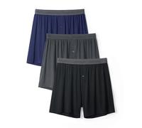 DAVID ARCHY Mens Loose Boxer Shorts Bamboo Rayon - Sleep & Lounge Boxers, Breathable Cooling Lightweight Underwear with Button Fly