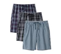 DAVID ARCHY Mens Pyjama Bottoms Combed Cotton-Polyester Blend Woven Sleep Shorts or Long Trousers Breathable Comfy Pj Wear with Pockets Pants For Men 3 Pack (shorts Color B, XXL)