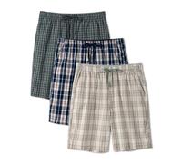 DAVID ARCHY Mens Pyjama Bottoms Combed Cotton-Polyester Blend Woven Sleep Shorts or Long Trousers Breathable Comfy Pj Wear with Pockets Pants for Men 3 Pack (Shorts Color C, M)