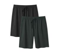 DAVID ARCHY Mens Pyjama Shorts Combed Cotton Knit Plain Weave Sleep Bottoms Breathable Moisture-Wicking Pj Wear with Pockets Pants for Men 2 Pack (Rosin+Stretch Limo, S)
