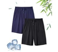 DAVID ARCHY Mens Sleep Shorts Bamboo Rayon Lounge Bottoms Soft Comfy Pajama Wear Pants in 2 Pack