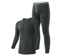 DAVID ARCHY Men's Thermal Set Contain Wool and Mulberry silk Blend Warm Luxuriously Soft Moisture-wicking Base Layer Underwear Set, Bottoms with Open Fly Suitable 14°F to 32°F