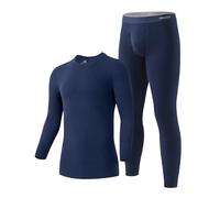 DAVID ARCHY Men's Thermal Set Contain Wool and Mulberry silk Blend Warm Luxuriously Soft Moisture-wicking Base Layer Underwear Set, Bottoms with Open Fly Suitable 23°F to 41°F