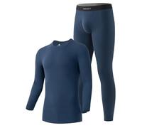 DAVID ARCHY Men's Thermal Set Viscose Polyacrylic Cotton Blend Fabric Warm Moisture-wicking Base Layer Underwear Set Bottoms Trousers with Open Fly Suitable 32°F to 50°F