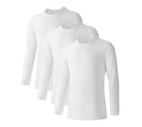 DAVID ARCHY Men's Undershirts Tops 40S Combed Cotton Blended Stretch Short Sleeve T-Shirts for Men Crew Neck Fit Moisture-Wicking Strong Resilience Underwear Mens Tees 3 Pack