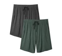 DAVID ARCHY Pyjama Shorts Men Bamboo Pajama Sleep Shorts Men Soft&Cool Men's Pyjama Shorts Bottoms with Pockets 2 Pack