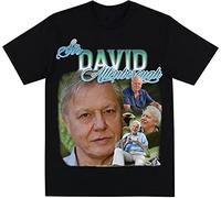 David Attenborough Homage T Shirt.Men's T-Shirt Tshirt Vintage Tees Black M