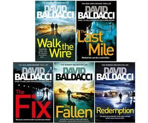 David Baldacci Amos Decker 5 Book Set Walk the Wire, The Last Mile, The Fix, The Fallen, Redemption