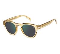 DAVID BECKHAM Man DB 7041/S FLAT FMP/MT Sunglasses Acetate Ocher Grey Round Mirror