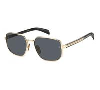 DAVID BECKHAM Man DB 7121/G/S RHL/IR Sunglasses Metal Gold / Black Grey Squared