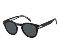 DAVID BECKHAM Man DB 7041/S FLAT 7C5/IR Sunglasses Acetate Black Grey Round