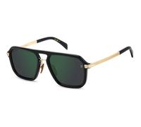 DAVID BECKHAM Man DAVID BECKHAM DB 7136/S 2M2/MT Sunglasses Acetate Black Green Squared Normal Mirror