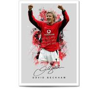 David Beckham Manchester Legend Signed Photo Poster A4/A3 Print Picture Display Framed Autograph Memorabilia Gift Football Fans England (Beckham, Grey A4 Print (Unframed))