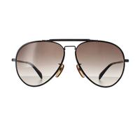 David Beckham Men's Aviator Dark Ruthenium Brown Gradient DB7003/S in Grey David Beckham Grey One Size