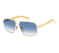 DAVID BECKHAM Man DB 7102/S 06S/08 Sunglasses Metal Gold / Beige Blue Squared Shaded