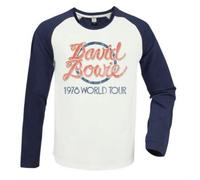 DAVID BOWIE 1978 WORLD TOUR VINTAGE WHITE/NAVY SMALL BASEBALL JERSEY