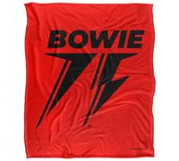 David Bowie 75 Silky Logo Supersoft Blanket Red/black (One Size)