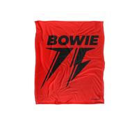 David Bowie 75 Single Color Logo Silky Touch Super Soft Throw Blanket 152 X 127 cm in White David Bowie White 152 X 127 cm