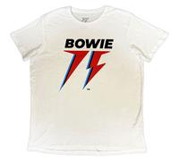 David Bowie 75th Flash Logo T-Shirt in White | Size: 2XL David Bowie White 2XL