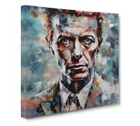 David Bowie Abstract Art Canvas Wall Art Print Ready to Hang, Framed Picture for Living Room Bedroom Home Office Décor, 50x50 cm (20x20 Inch)