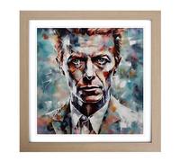 David Bowie Abstract Art Framed Print | 18x18 Inch Oak Framed Wall Art | Ready to Hang | Abstract Fantasy Picture | Living Room Bedroom Lounge Office