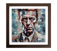 David Bowie Abstract Art Framed Print | 18x18 Inch Walnut Framed Wall Art | Ready to Hang | Abstract Fantasy Picture | Living Room Bedroom Lounge Office
