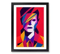 David Bowie Abstract Framed Wall Art Print, Ready to Hang Picture for Living Room Bedroom Home Office, Black A2 (48 x 66 cm)