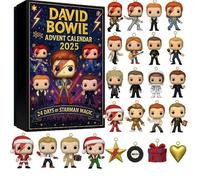 David Bowie Advent Calendar 2025,24 Day Christmas Countdown Calendar, Christmas Vacation Tree Decor Advent Calendar Set Keychain Countdown Calendars, Decorations for Kids Fans