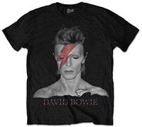 David Bowie 'Aladdin Sane' (Black) T-Shirt (2 Extra Large)