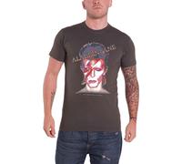 David Bowie Aladdin Sane Face T-Shirt in Grey | Size: Large David Bowie Grey L