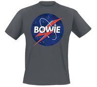 David Bowie Amplified Collection - to The Moon Men's T-Shirt Charcoal XL 100% Cotton Regular