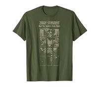David Bowie - and The Spiders from Mars Faded T-Shirt, Men, Olive Green, Large