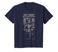 David Bowie - and The Spiders from Mars Faded T-Shirt, Youth, Navy Blue, Small