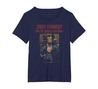 David Bowie - and The Spiders from Mars T-Shirt, Women's Plus, Navy Blue, 3X