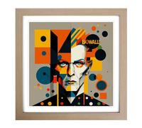 David Bowie Bauhaus Framed Print | 18x18 Inch Oak Framed Wall Art | Ready to Hang | Modern Nature Picture | Living Room Bedroom Lounge Office
