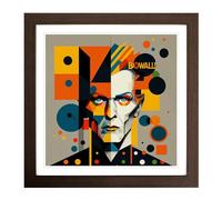 David Bowie Bauhaus Framed Print | 18x18 Inch Walnut Framed Wall Art | Ready to Hang | Modern Nature Picture | Living Room Bedroom Lounge Office